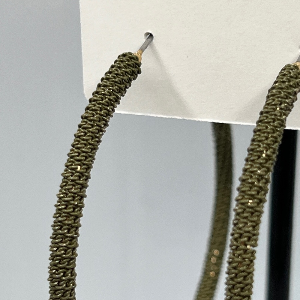 Baubles Olive Green Wire Wrap Hoop Earrings    $12 or bundle 3 for $20